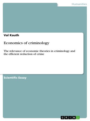 cover image of Economics of criminology